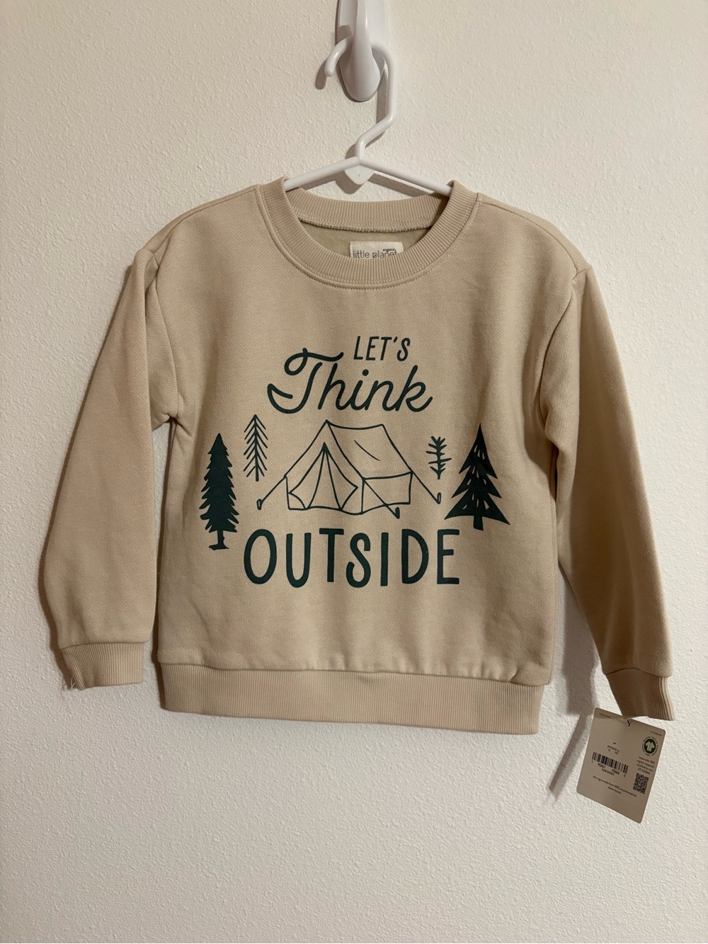 Little Planet 'Let's Think Outside' Graphic Sweatshirt 80% organic cotton